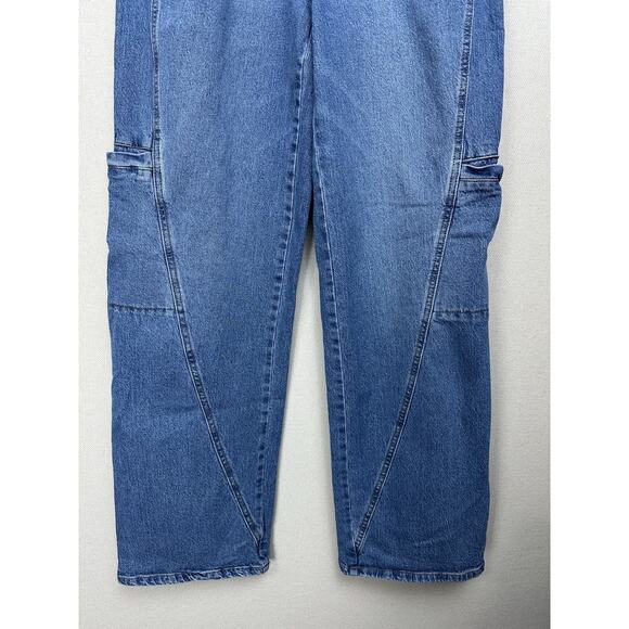 Women’s Denim Barrel Leg Jeans And Now This Sz 6 Tapered Medium Rise Cargo - Picture 2 of 16